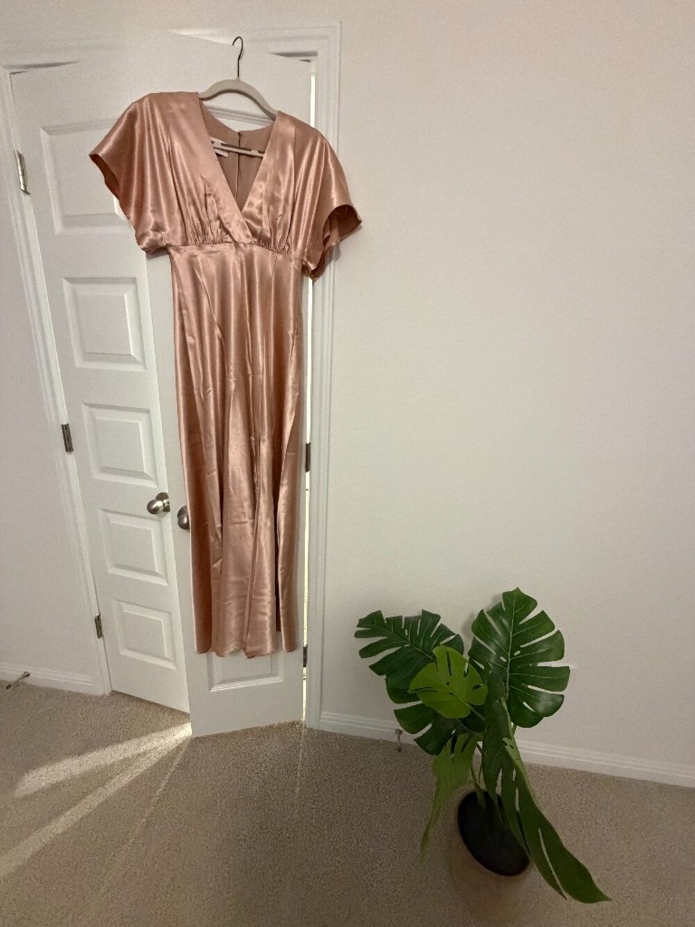 Birdy Grey Pink Satin Bridesmaid Dress | Floor-Length Formal Gown | Elegant Wedd
